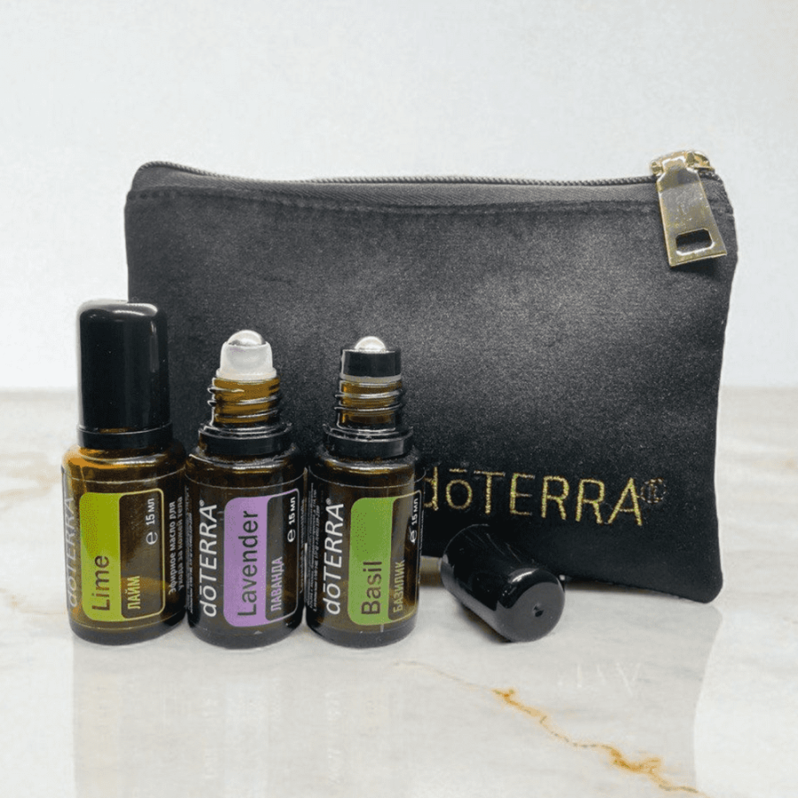Насадка - ролик, металлический, в белой оправе,  для флаконов 5 и 15мл, doTERRA. + черная крышка