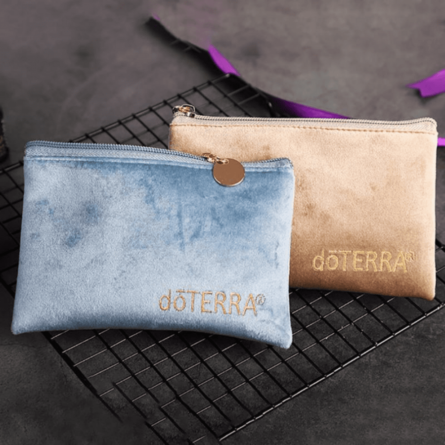 Аромакосметичка для флаконов и роллеров, с логотипом doTERRA, плюш