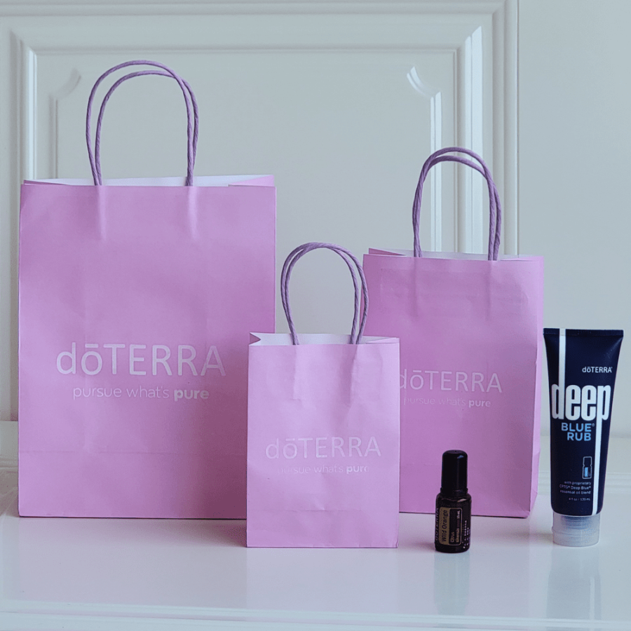 Пакет, подарочный, для упаковки из крафт-бумаги, с логотипом doTERRA, размер 12 * 6* 16 см