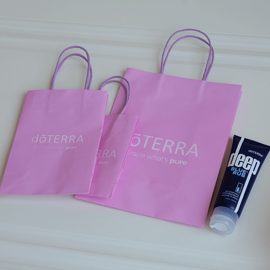 Пакет, подарочный, для упаковки из крафт-бумаги, с логотипом doTERRA, размер 12 * 6* 16 см