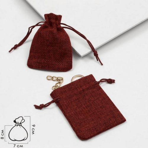 Мешочек подарочный 7х9 цвет бордовый холщовая ткань