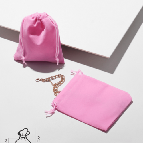 Мешочек подарочный цвет розовый размер 10×12 см материал бархат